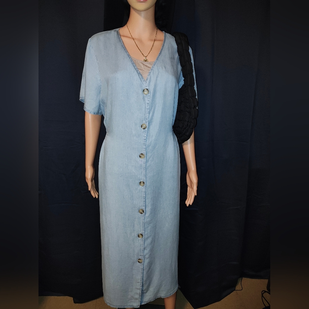 Denim Blue Button-Down Dress